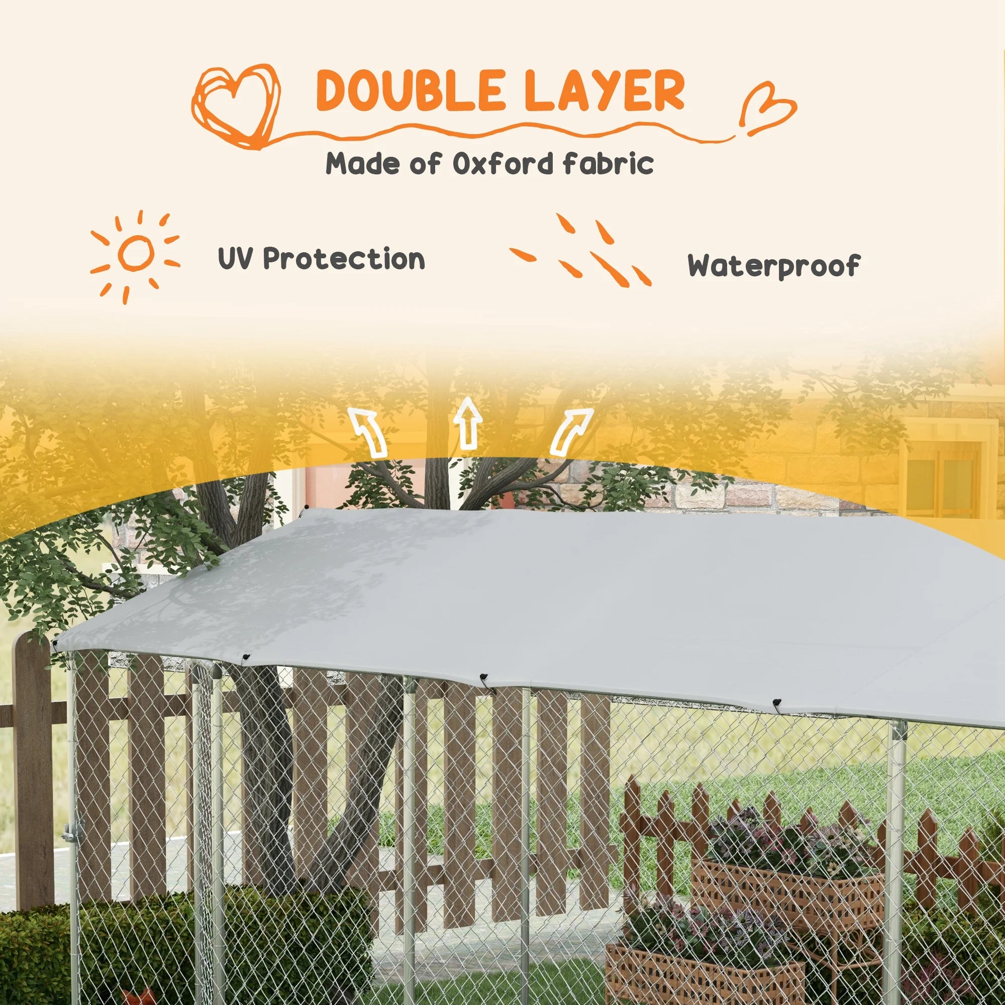 2025 PawHut 19.7' x 7.5' x 7.5' Outdoor Dog Kennel W/ Waterproof Roof