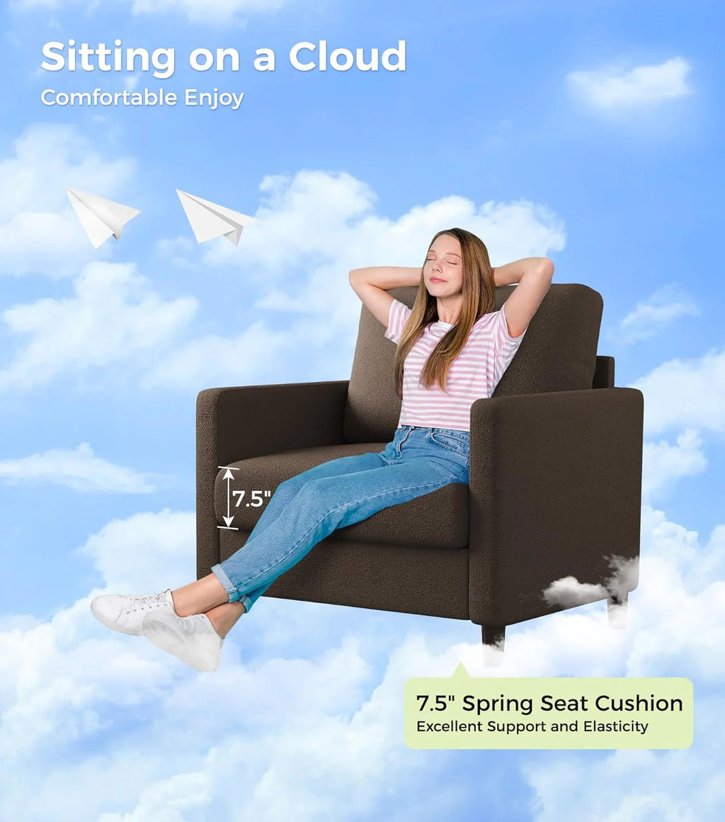 Loveseat Sofa 51" Love Seat Comfy Corduroy Small Loveseat Small Spaces Tool-Free Setup Couch