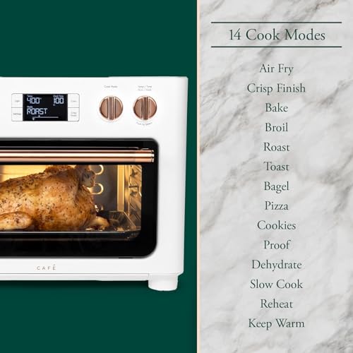 Café Couture Oven with 14 essential cooking modes, including Air Fry, CrispFinish, Bake, Broil, Roast, Toast, Pizza, WiFi &amp; Smart Connected, Voice Control, Countertop Small Appliances, Matte White : Home &amp; Kitchen