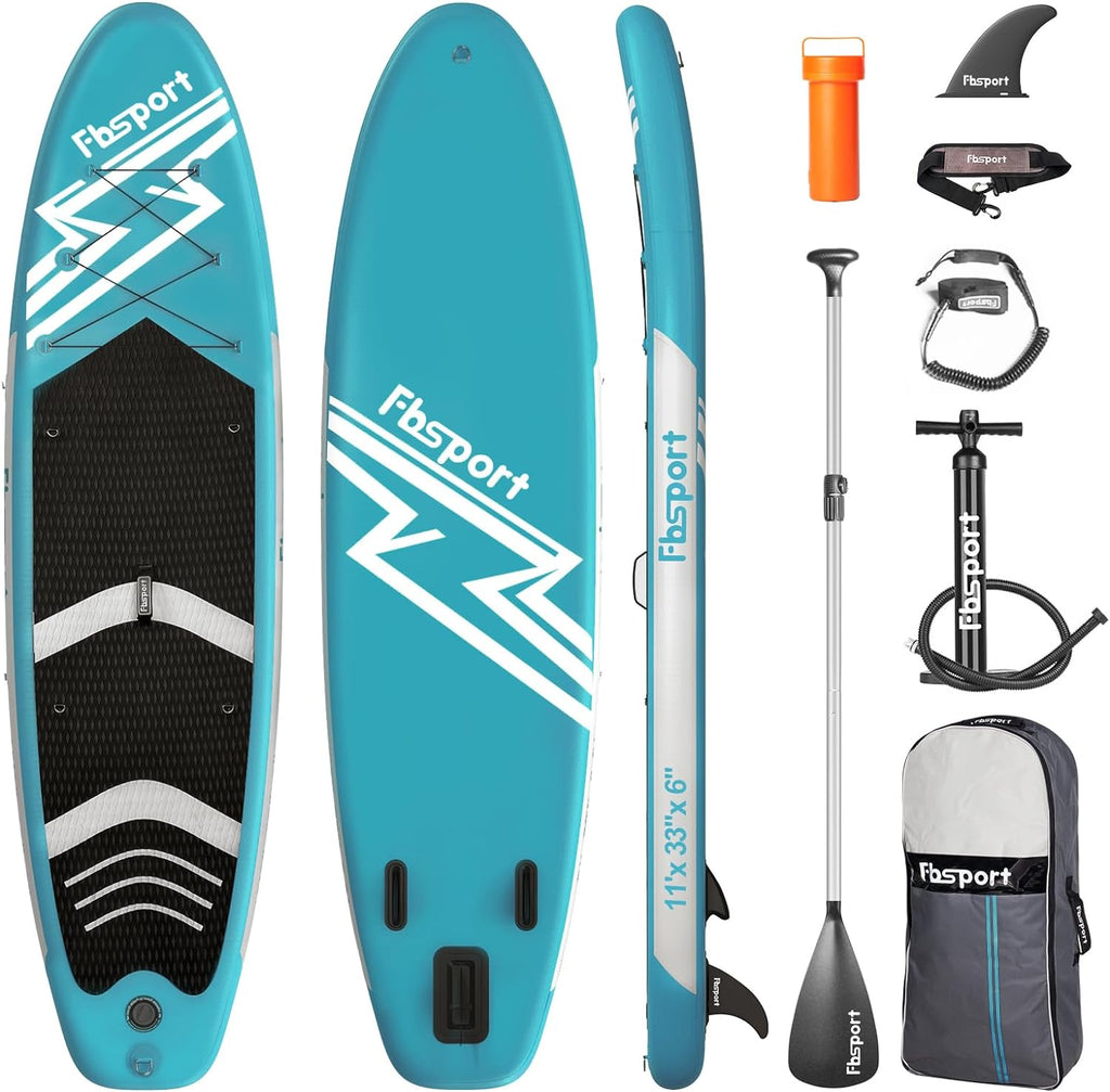 Premium Stand Up Paddle Board Yoga Board with Durable SUP Accessories & Carry Bag | Wide Stance Surf Control Non-Slip Deck Leash Paddle and Pump for Youth & Adult