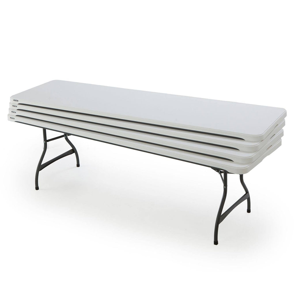 2025 Lifetime 4-Pack Commercial Stacking 8 ft Folding Table – White (80344)