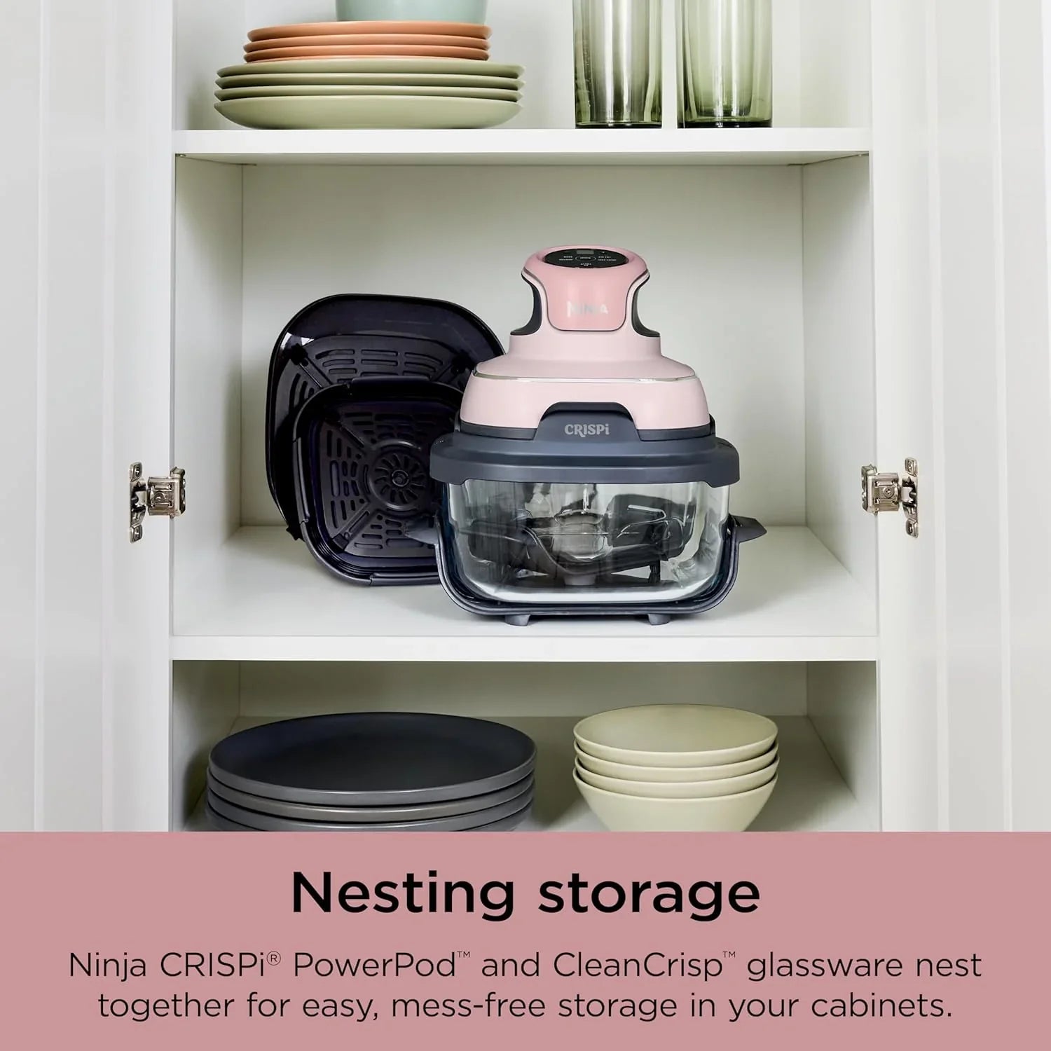 Ninja Crispi 4 in 1 Portable Glass Air Fryer Cooking System 4QT 6 Cup TempWare Glass Containers