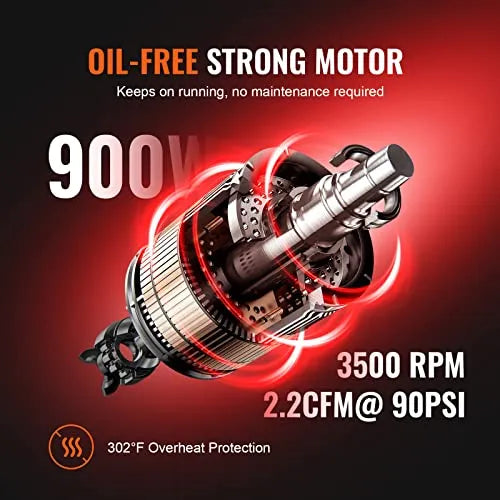 VEVOR 6.3 Gallon Air Compressor, 70 dB Ultra Quiet Compressor for Auto Repair