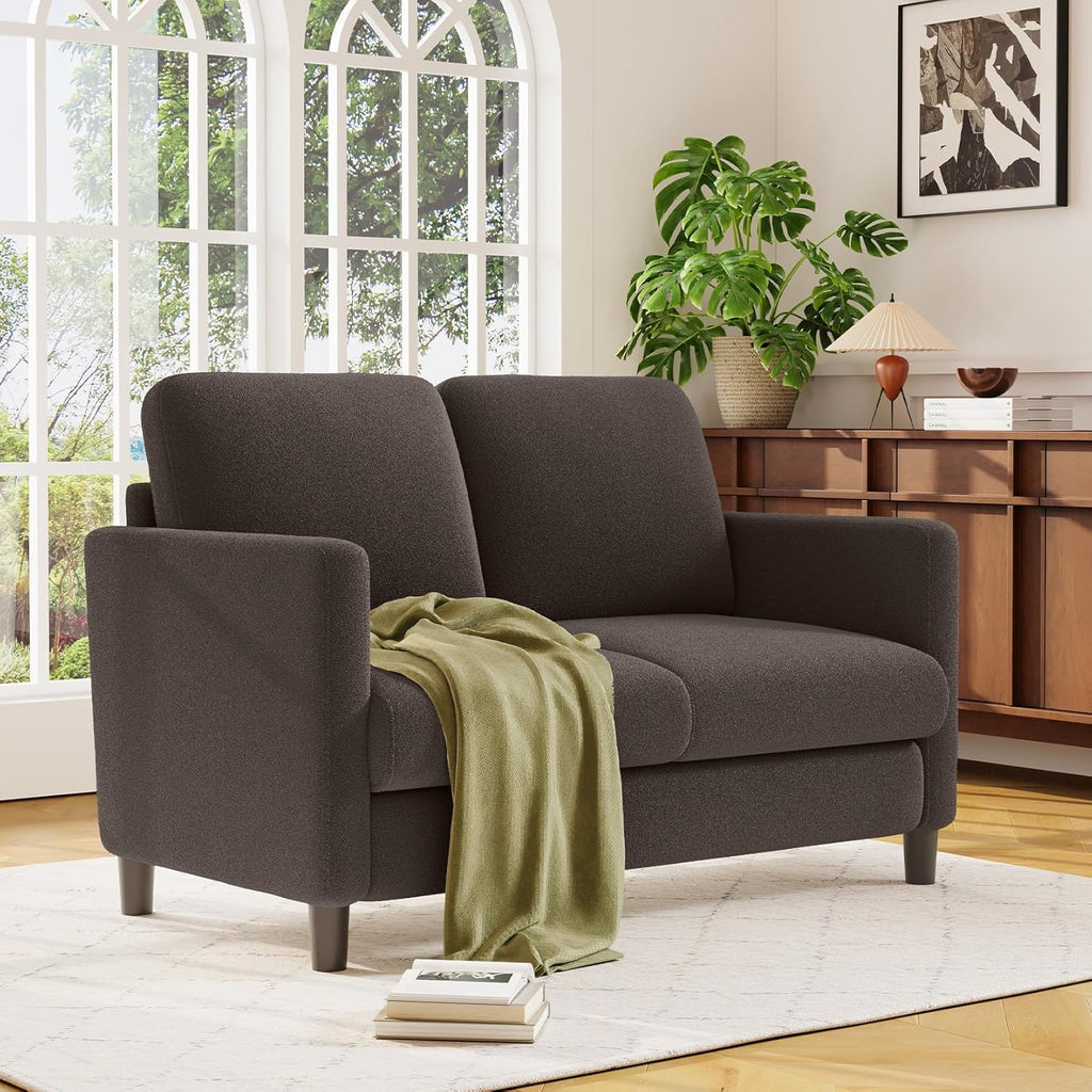 Loveseat Sofa 51" Love Seat Comfy Corduroy Small Loveseat Small Spaces Tool-Free Setup Couch