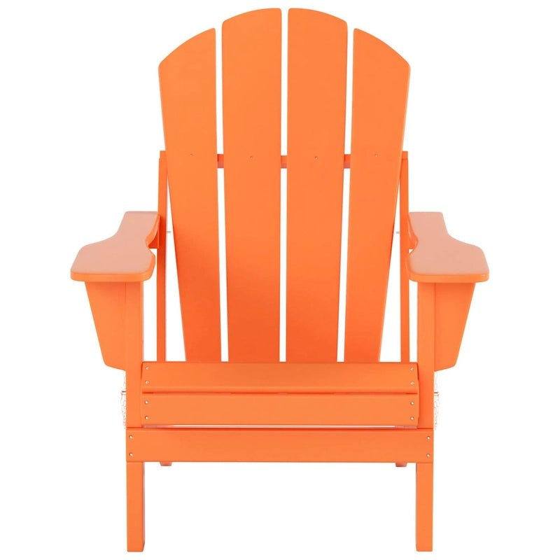 Polytrends Laguna Hdpe All Weather Outdoor Patio Foldable Adirondack Chair With Ottoman And Side Table (3-Piece Set)