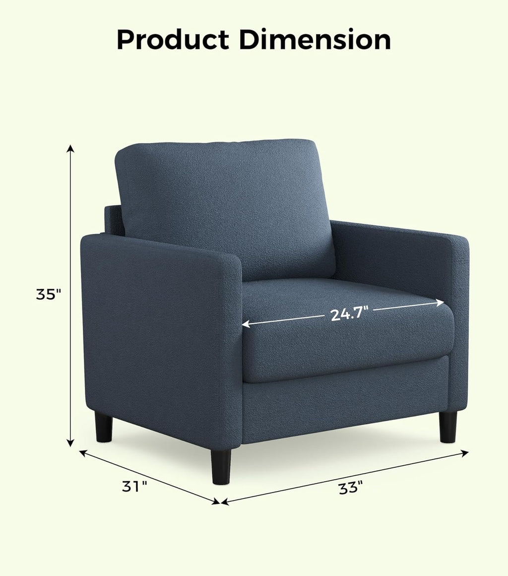 Loveseat Sofa 51" Love Seat Comfy Corduroy Small Loveseat Small Spaces Tool-Free Setup Couch