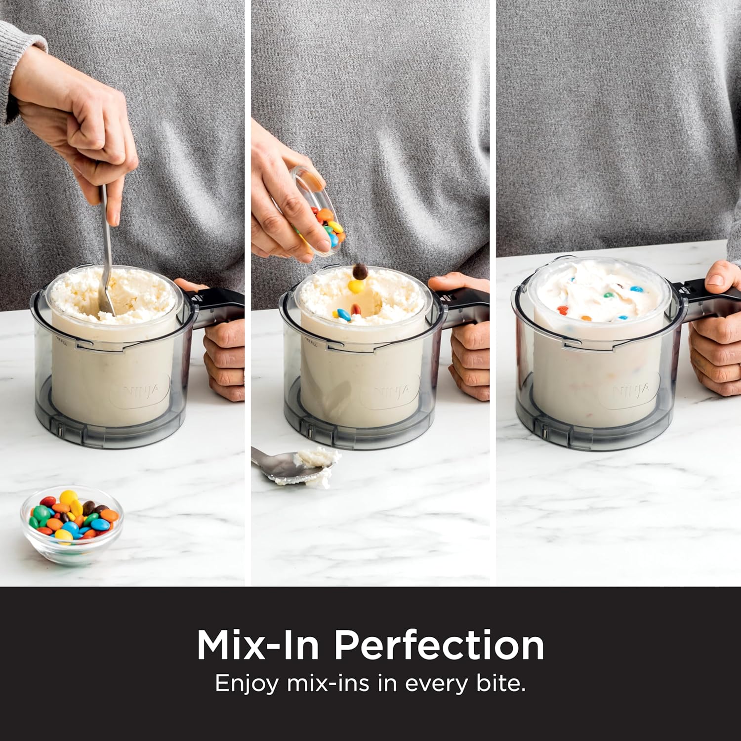 2025 NC301 CREAMi Ice Cream Maker, for Gelato, Mix-ins, Milkshakes, Sorbet, Smoothie Bowls & More, 7 One-Touch Programs, with (2) Pint Containers & Lids, Compact Size, Perfect for Kids, Silver