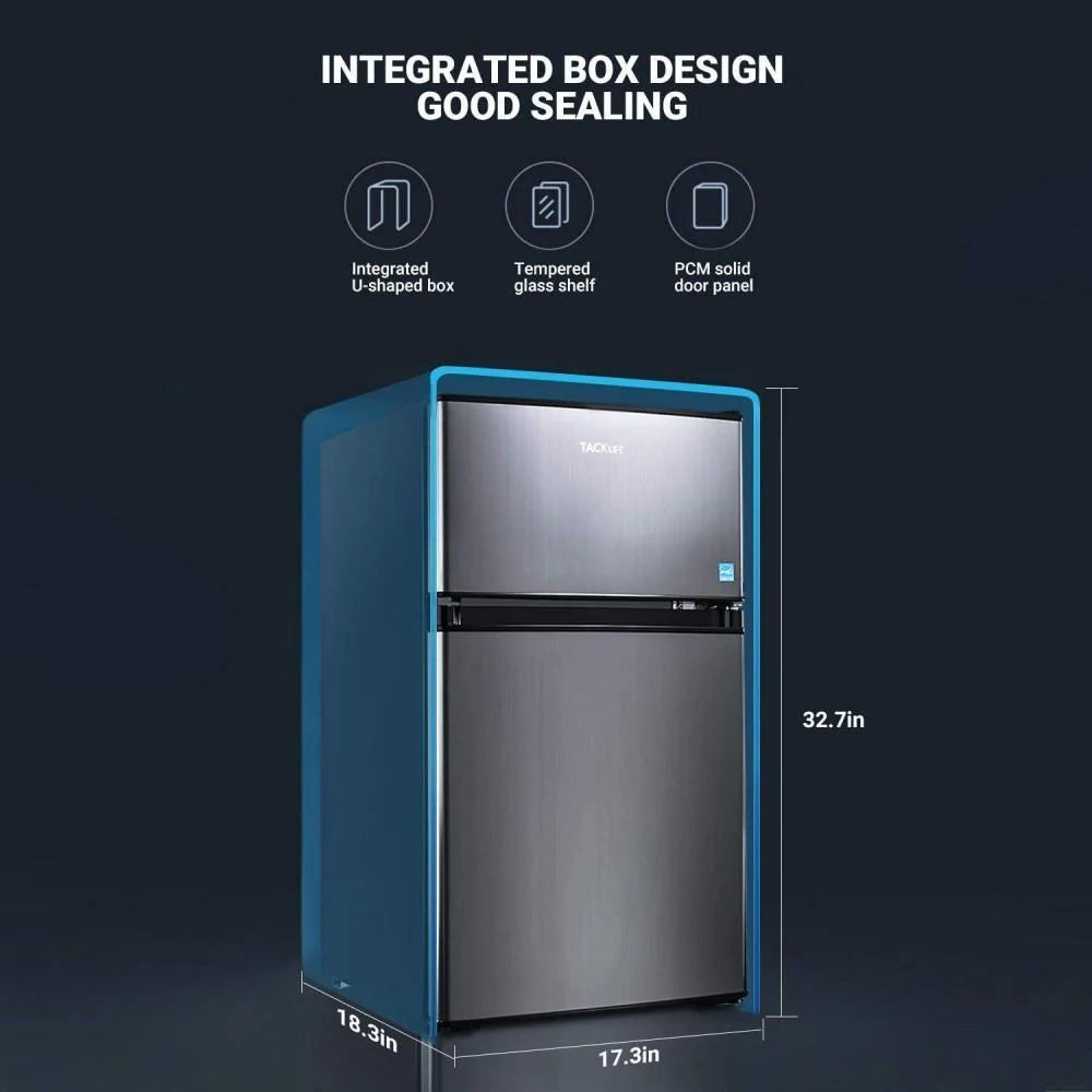 2025 Mini Fridge with Freezer, 3.1 Cu.Ft Small Refrigerator, Compact Refrigerator with LED Light