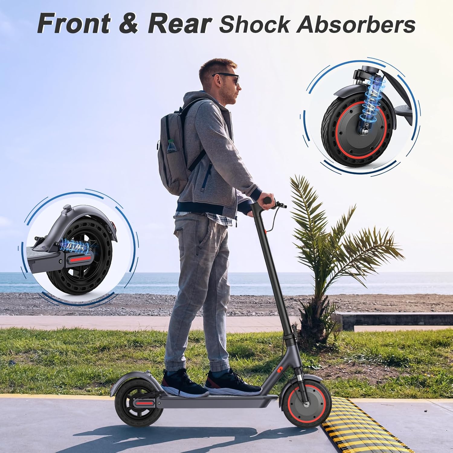 Electric Scooter Powerful Motor Dual Braking