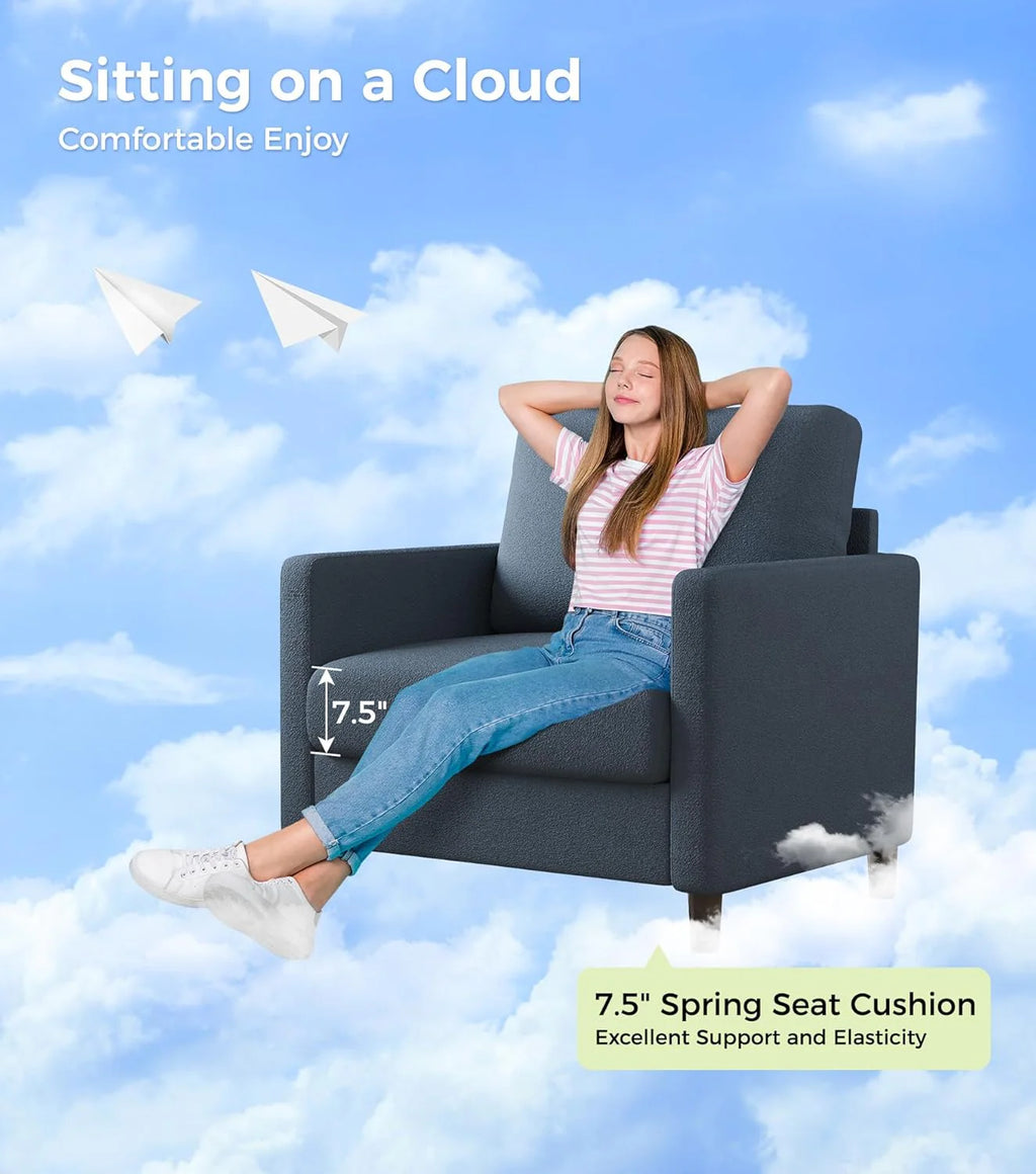 Loveseat Sofa 51" Love Seat Comfy Corduroy Small Loveseat Small Spaces Tool-Free Setup Couch