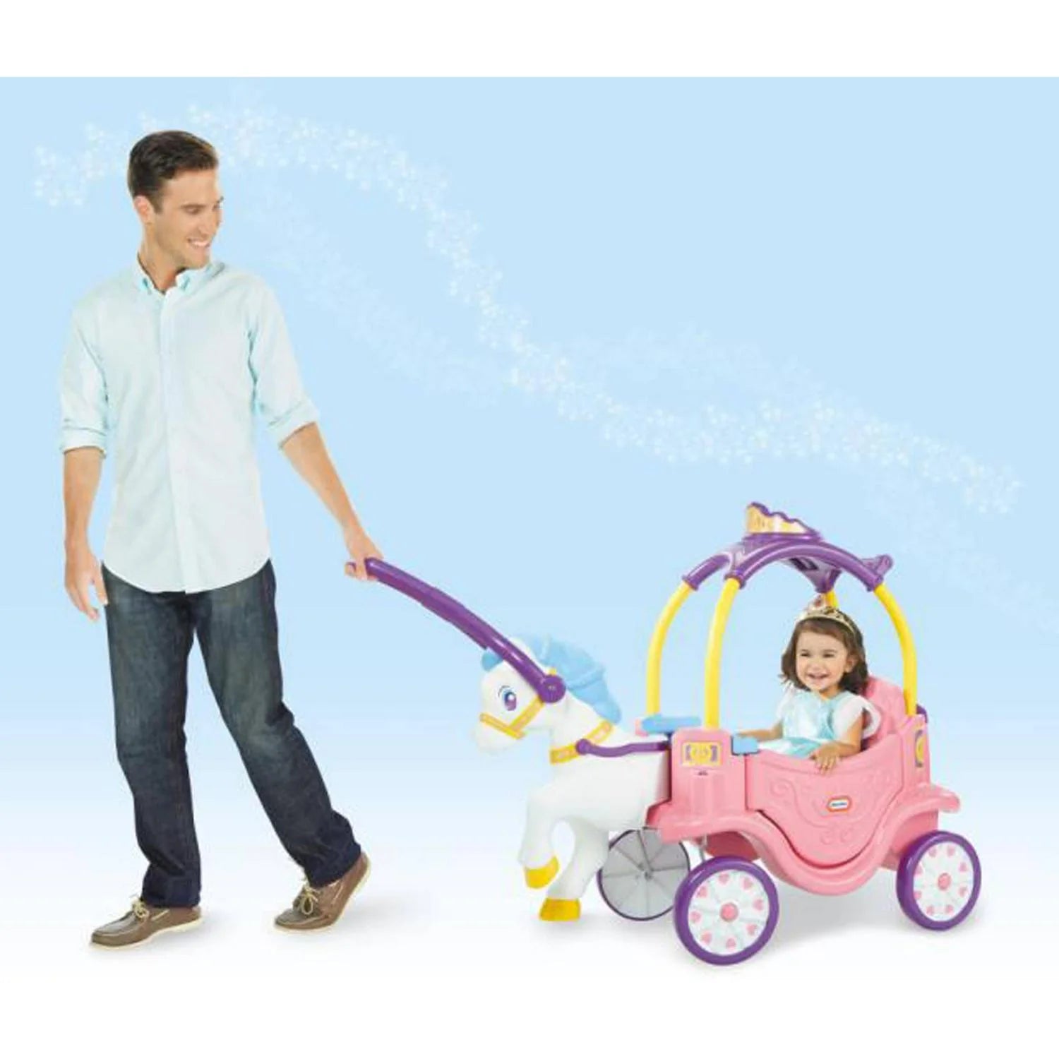 2025 Little Tikes Princess Horse and Carriage, Kids Ride-On Toy