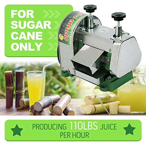 TRY YEAN Manual Sugarcane Juice Machine, Professional Stainless Steel Sugar Cane Juicer, 110LBS Output per Hour with 2 Inch Large Inlet Extractor, Handwheel Sugar Canes Squeezer for Commercial Home: Home &amp; Kitchen
