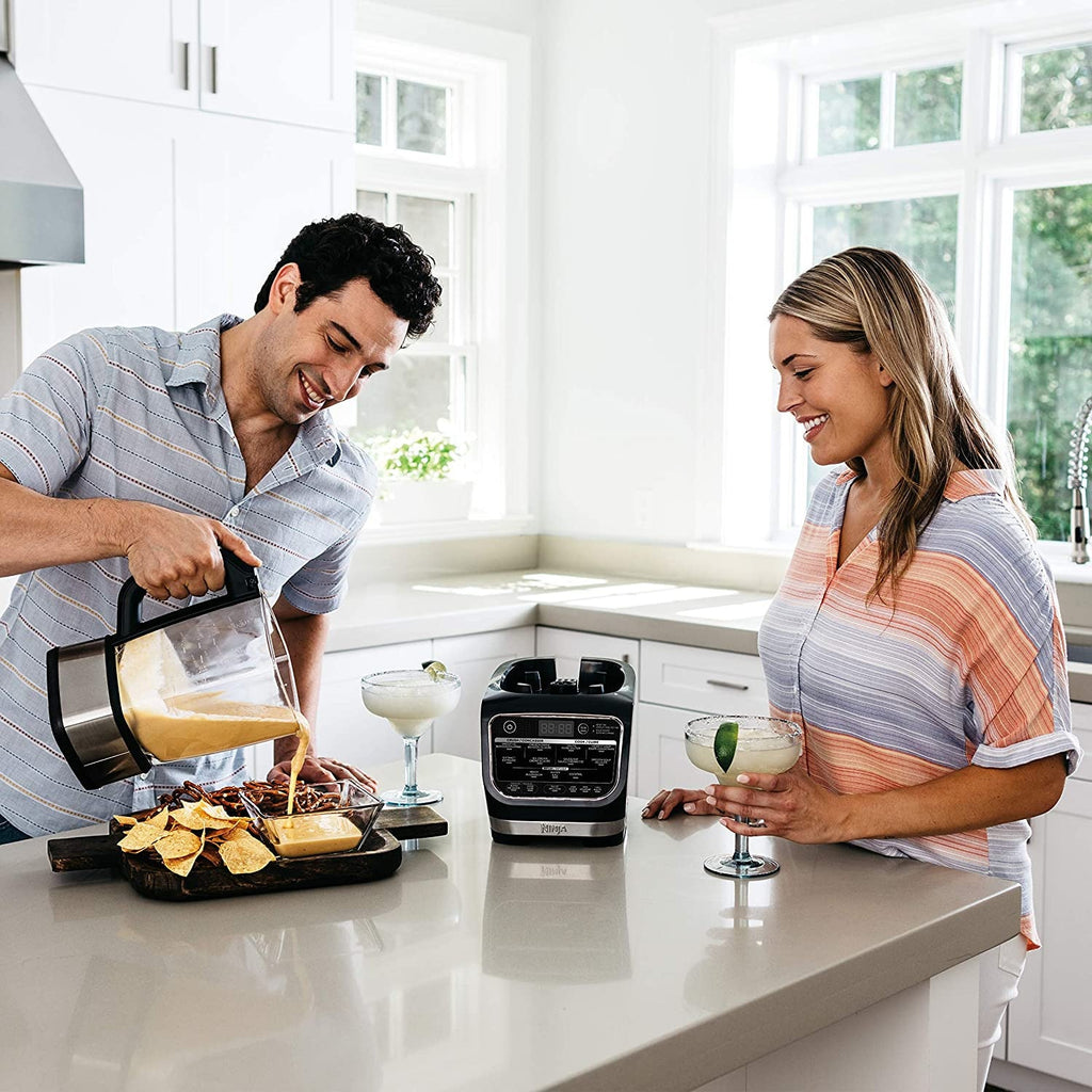 Ninja Foodi Cold &amp; Hot Blender With 1400 Peak Watts Nonstick Glass Pitcher (HB152), 64 oz, Black