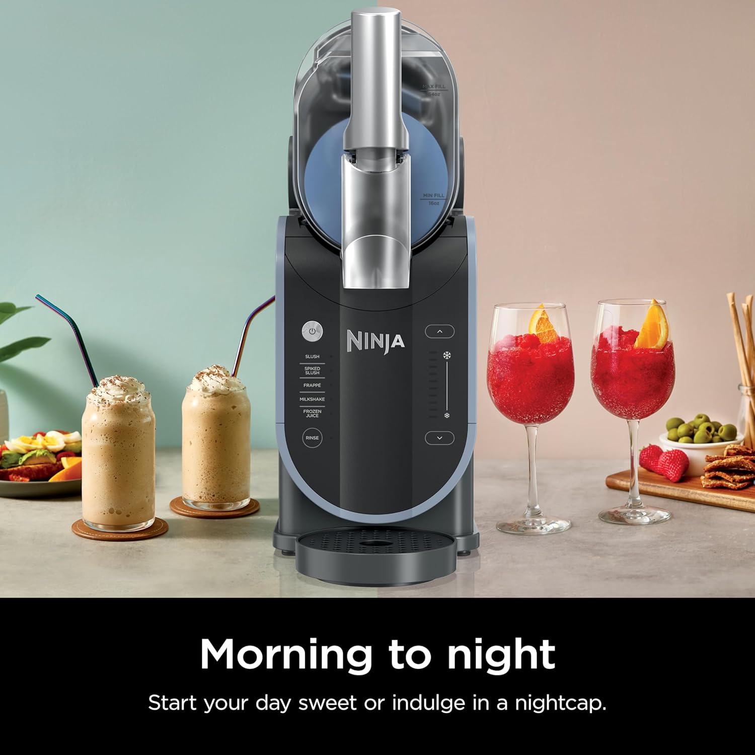 2025 88 oz. Frozen Drink & Slushie Machine, 5 Preset Programs, Margaritas, Frappés, and More, Premium Accents, Black, FS301
