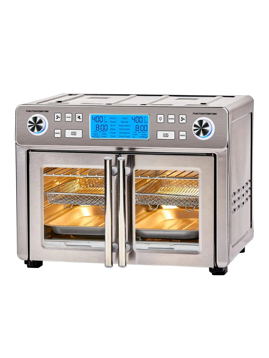2025 Emeril Lagasse Dual Zone 360 Air Fryer Oven Combo with French Door, 25 QT Extra Large Family Size Meals to Cook Two Foods in Two Different Ways at The Same Time, Up to 60% Faster from Frozen to Finish
