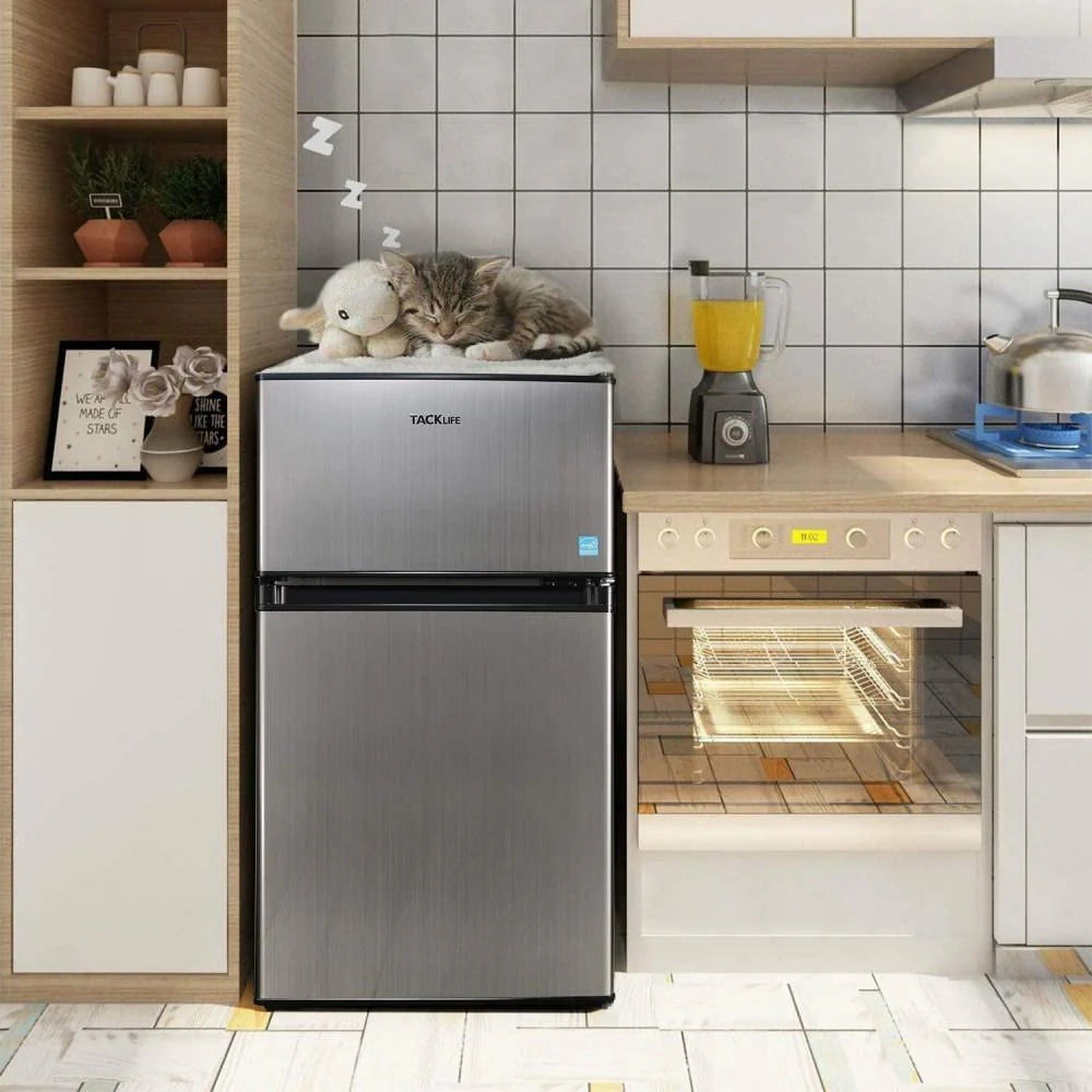 2025 Mini Fridge with Freezer, 3.1 Cu.Ft Small Refrigerator, Compact Refrigerator with LED Light
