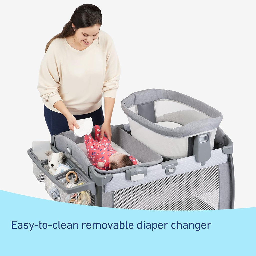 Graco Pack 'n Play Close2Baby Bassinet Playard Features Portable Bassinet Diaper Changer and More Derby