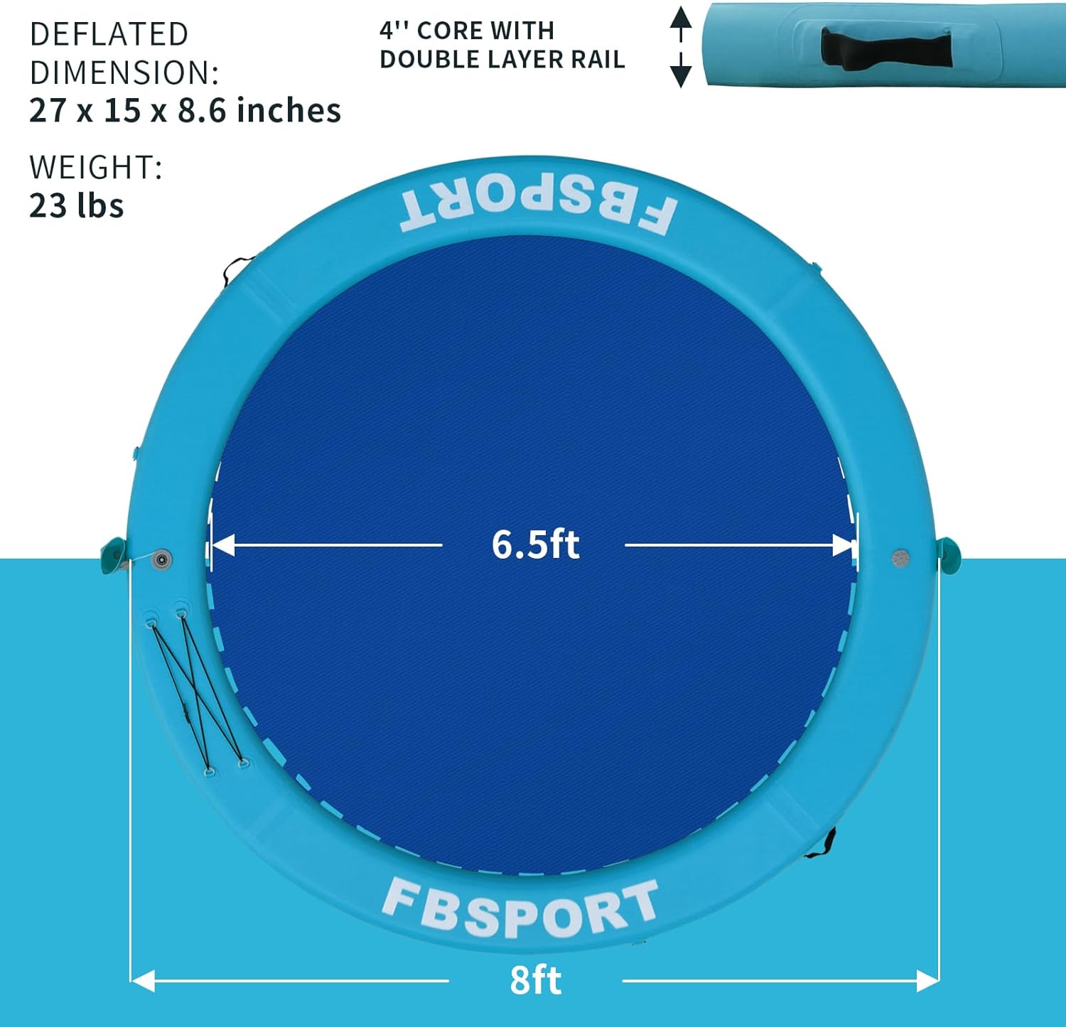 Inflatable Dock Floating Platform 8ft Inflatable Water Hammock Floating Deck for Lake W/Cupholder Round Floating Ring Float Ring Pool Float Raft Lounger Island Platform Pad