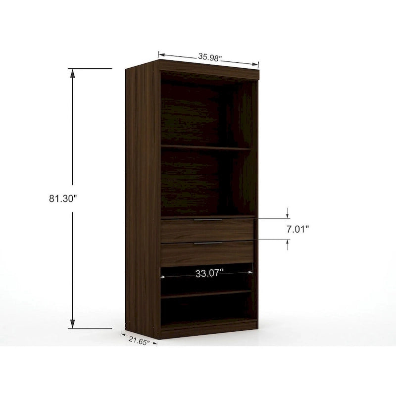 Mulberry 2.0 Modern 3 Sectional 6 Drawer Wardrobe Closet Set of 3