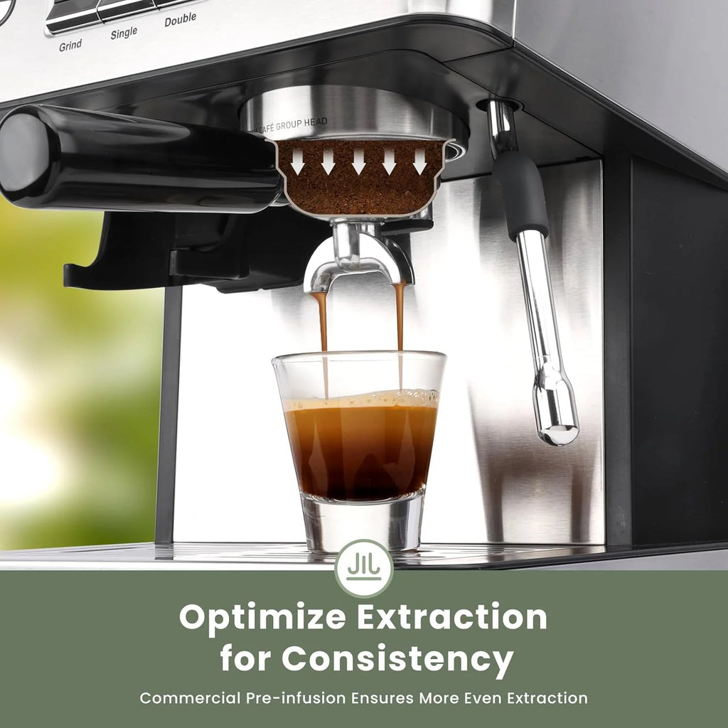 Gevi 20 Bar Espresso Machine with Grinder & Milk Frother