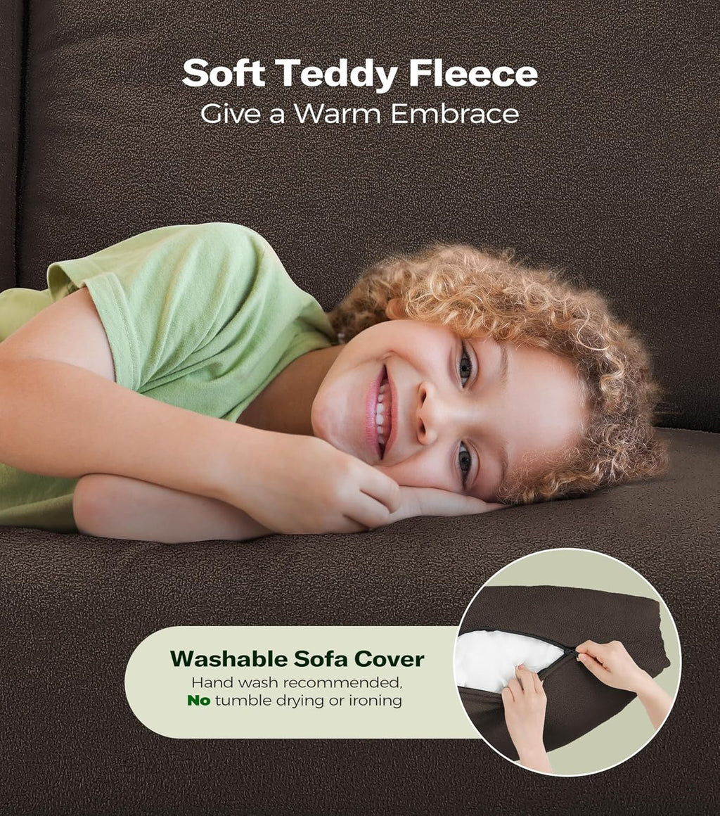 Loveseat Sofa 51" Love Seat Comfy Corduroy Small Loveseat Small Spaces Tool-Free Setup Couch