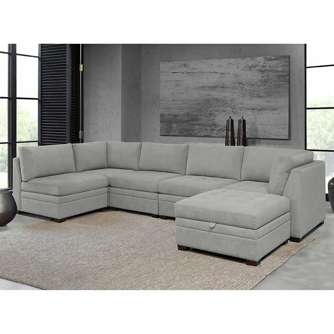 2025 Thomasville Tisdale Fabric Sectional with Storage Ottoman