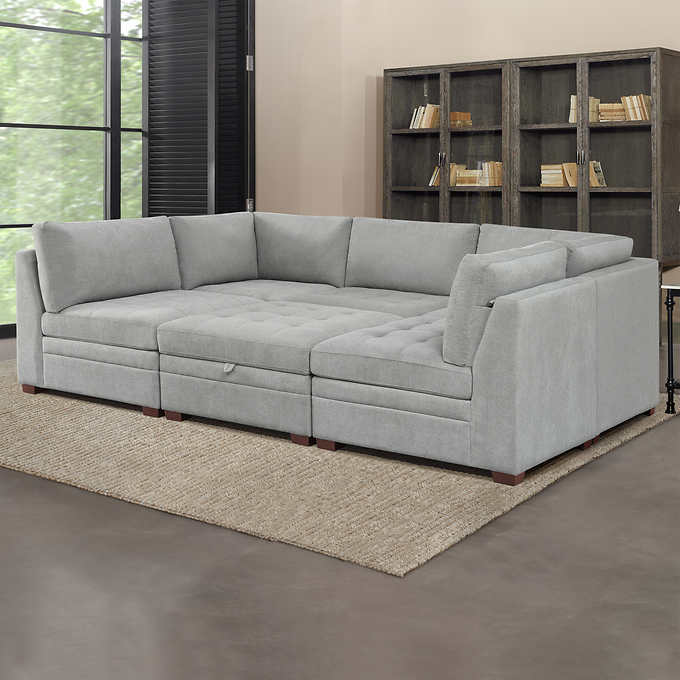2025 Thomasville Tisdale Fabric Sectional with Storage Ottoman