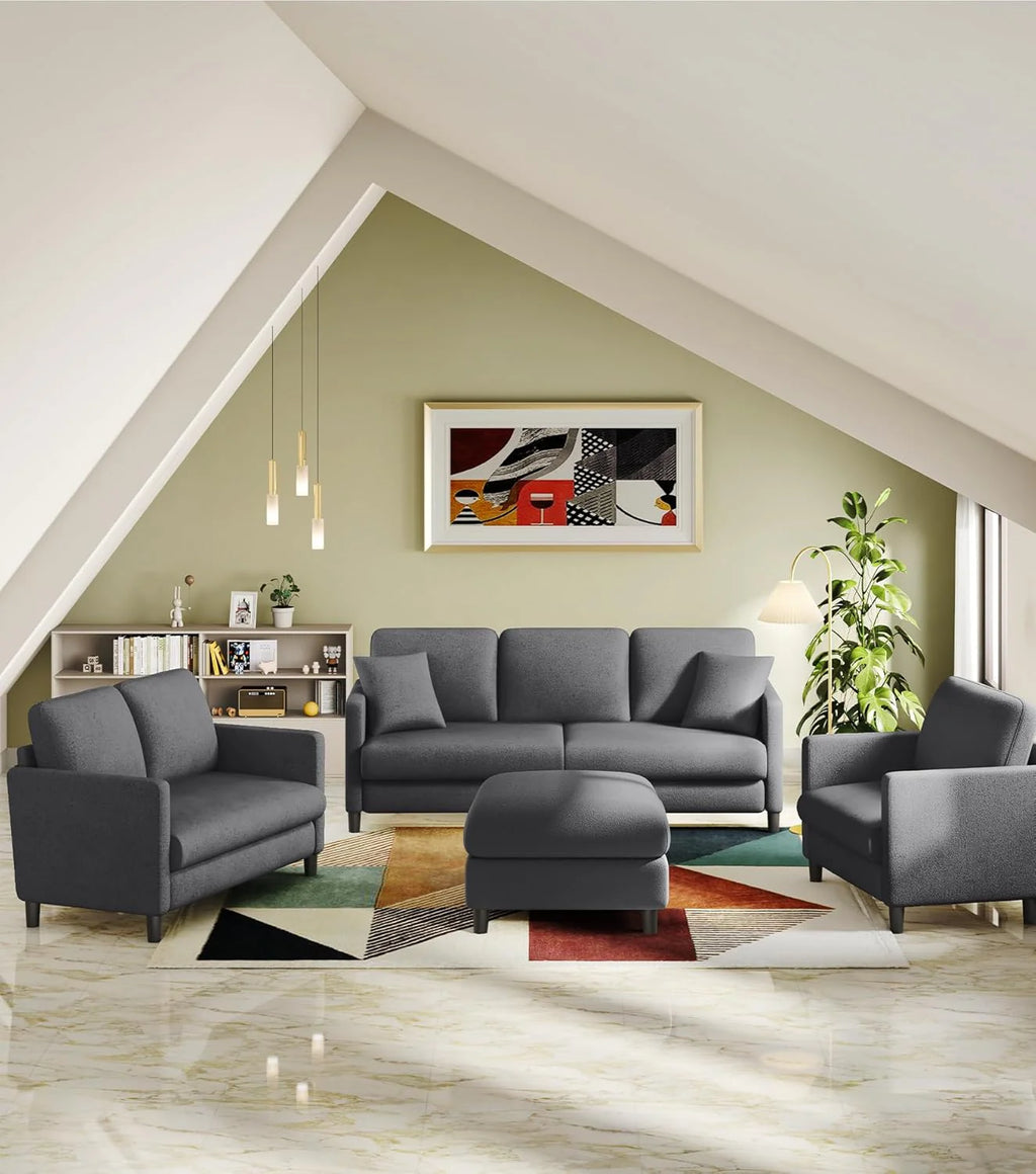 Loveseat Sofa 51" Love Seat Comfy Corduroy Small Loveseat Small Spaces Tool-Free Setup Couch