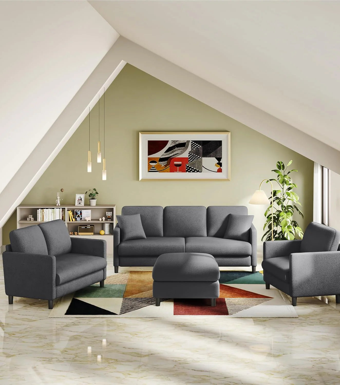 Loveseat Sofa 51" Love Seat Comfy Corduroy Small Loveseat Small Spaces Tool-Free Setup Couch