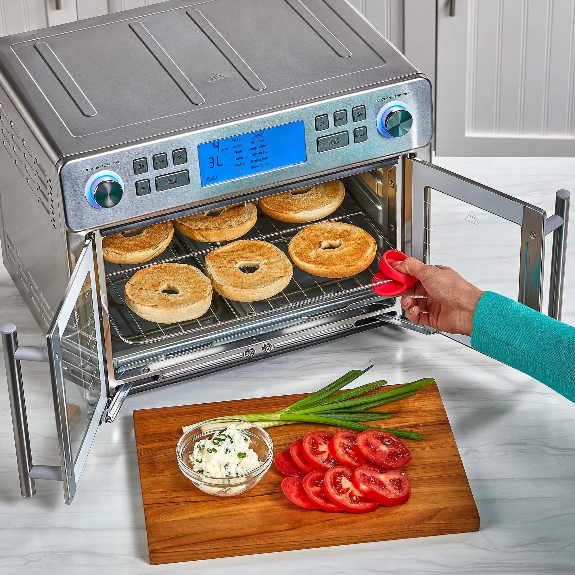 2025 Emeril Lagasse Dual Zone 360 Air Fryer Oven Combo with French Door, 25 QT Extra Large Family Size Meals to Cook Two Foods in Two Different Ways at The Same Time, Up to 60% Faster from Frozen to Finish