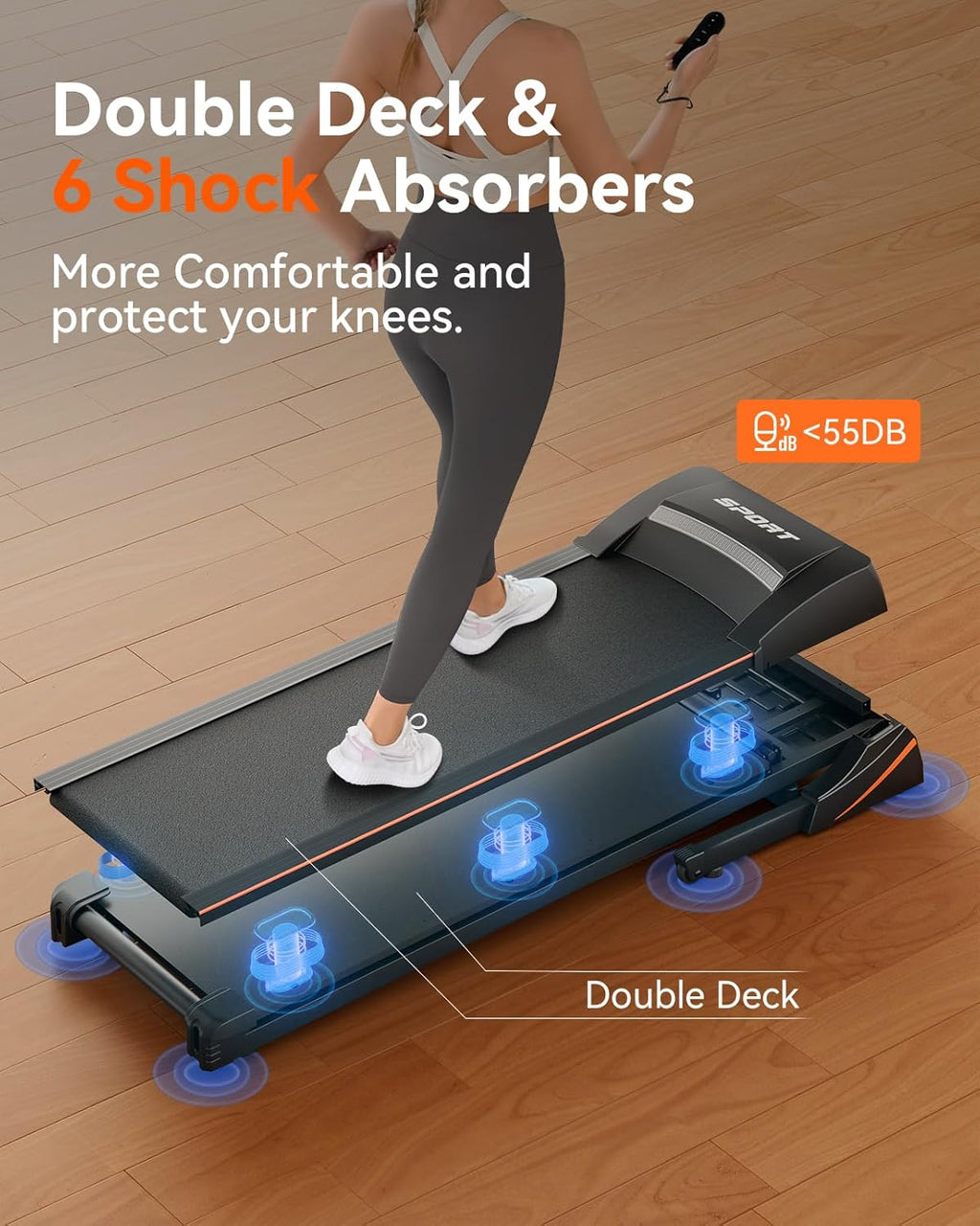 Home Treadmill 3HP Folding with Auto Incline & Bluetooth
