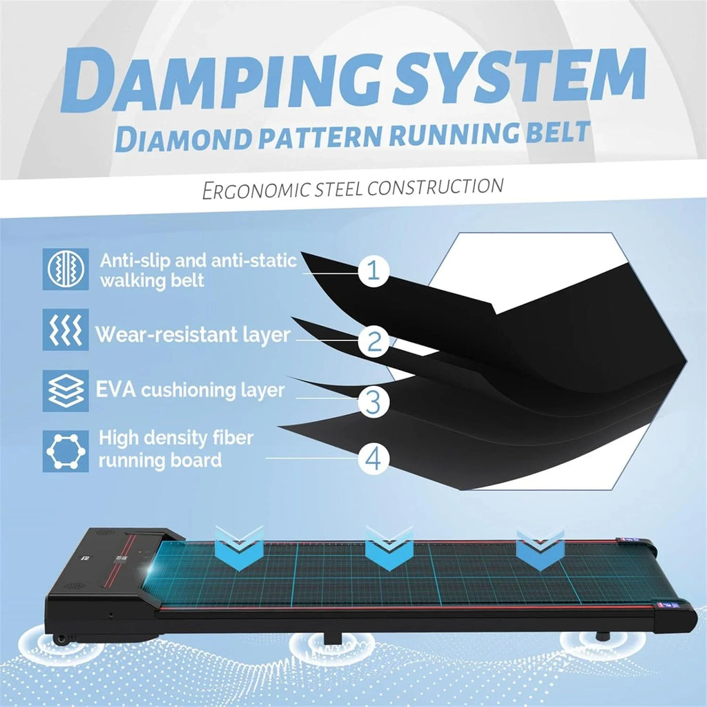 Walking Vibration Pad with APP, 3 in 1 Under Desk Treadmill, 2.5HP Low Noise Walking Treadmill Pad with Remote Control,Portable Treadmills for Home Office