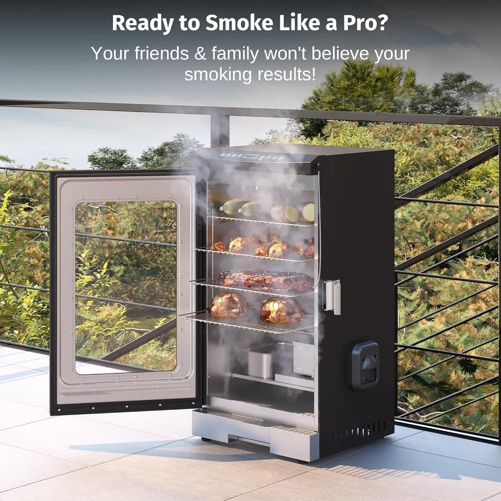 EAST OAK 30" Outdoor Electric Smoker Built-in meat probe smokes up to 6 times longer