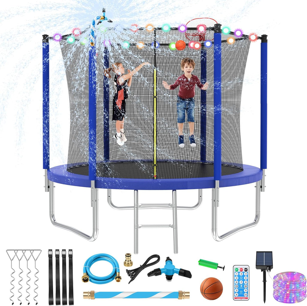 Upgraded 16Ft Trampoline with Basketball Hoop & Net