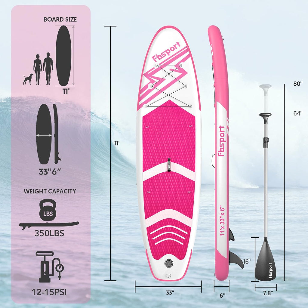 Premium Stand Up Paddle Board Yoga Board with Durable SUP Accessories & Carry Bag | Wide Stance Surf Control Non-Slip Deck Leash Paddle and Pump for Youth & Adult