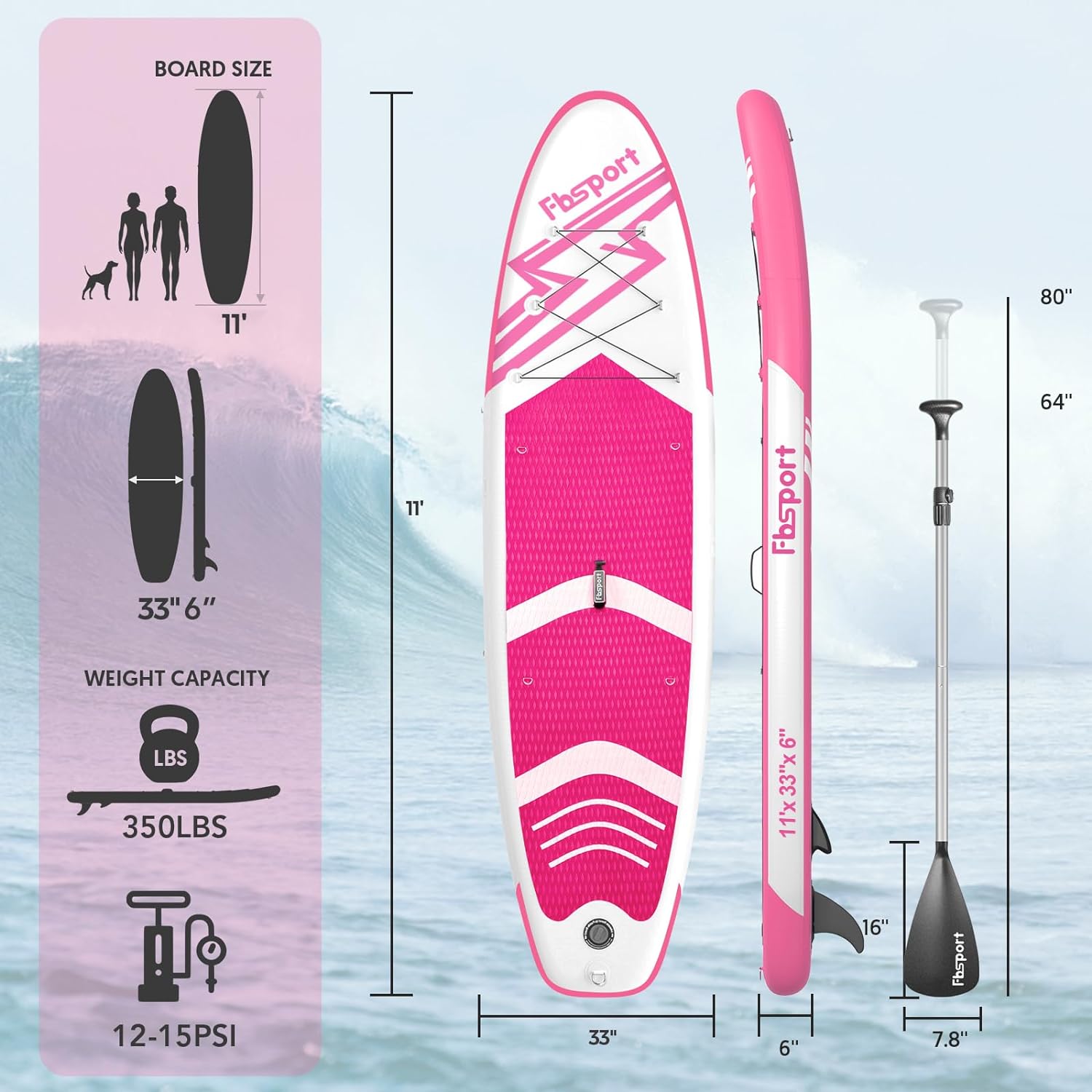 Premium Stand Up Paddle Board Yoga Board with Durable SUP Accessories & Carry Bag | Wide Stance Surf Control Non-Slip Deck Leash Paddle and Pump for Youth & Adult