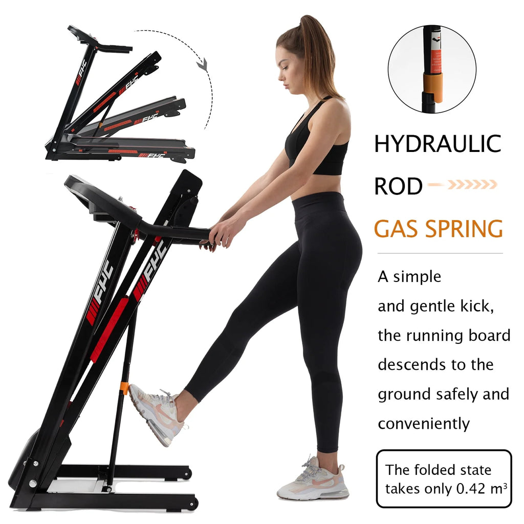 FYC 3.5HP 330 LBS Weight Capacity Folding Treadmill with Incline, Portable Electric Treadmill for Home Running Walking Jogging Exercise w/ 12 Preset Programs, Indoor House Workout Training Exercise
