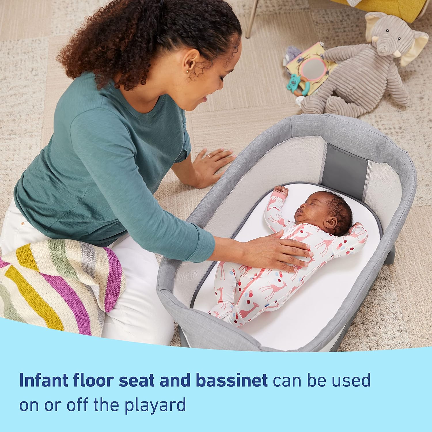 Graco Pack 'n Play Close2Baby Bassinet Playard Features Portable Bassinet Diaper Changer and More Derby