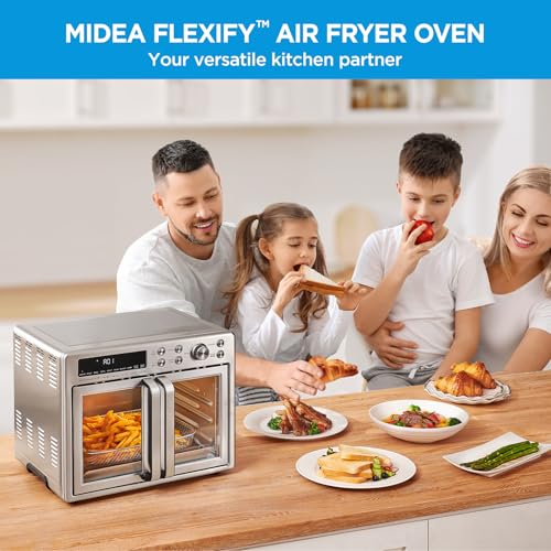 Midea Flexify French Door Toaster Oven Air Fryer Combo, 26.4 QT, Extra Large Air Fryer Countertop Oven 10 in 1 Combo, 25% Faster Cooking and 90% Less Oil, Stainless Steel : Home &amp; Kitchen