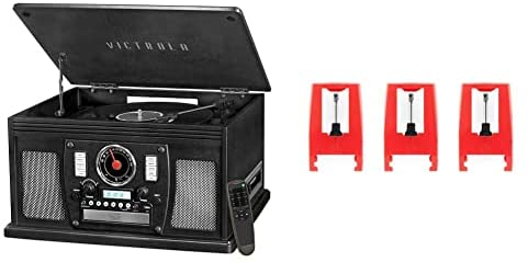 Victrola 8-in-1 Bluetooth Record Player & Multimedia Center, Built-in Stereo Speakers – Turntable, Wireless Music Streaming