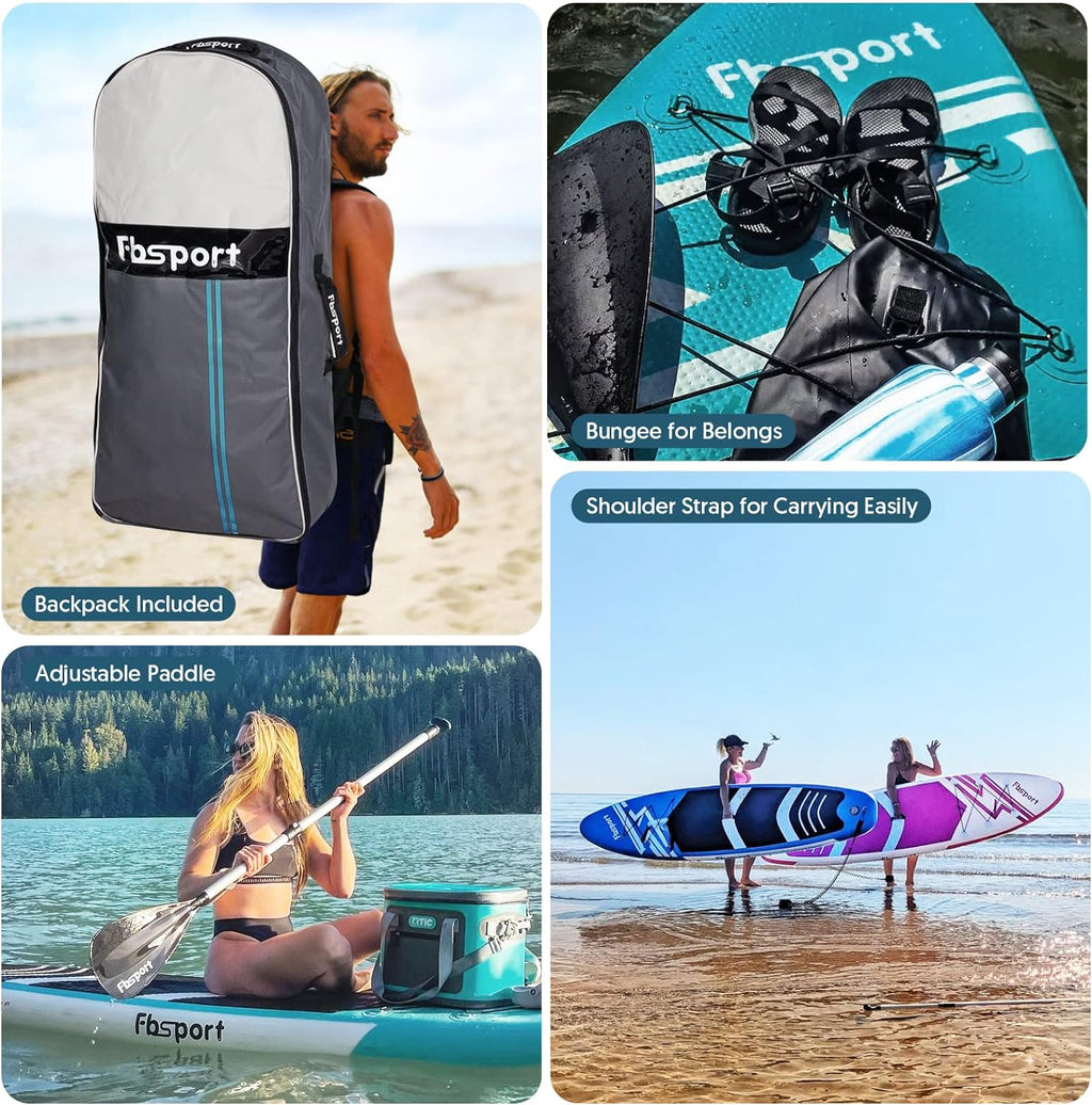 Premium Stand Up Paddle Board Yoga Board with Durable SUP Accessories & Carry Bag | Wide Stance Surf Control Non-Slip Deck Leash Paddle and Pump for Youth & Adult