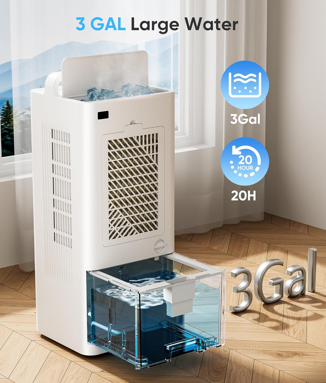 Portable Air Conditioners, 3-IN-1 Swamp Cooler, Evaporative Air Cooler,Remote & Touch Control, 90掳+90掳 Oscillation,LED Screen, Air Coolong Fan for Outdoor Indoor
