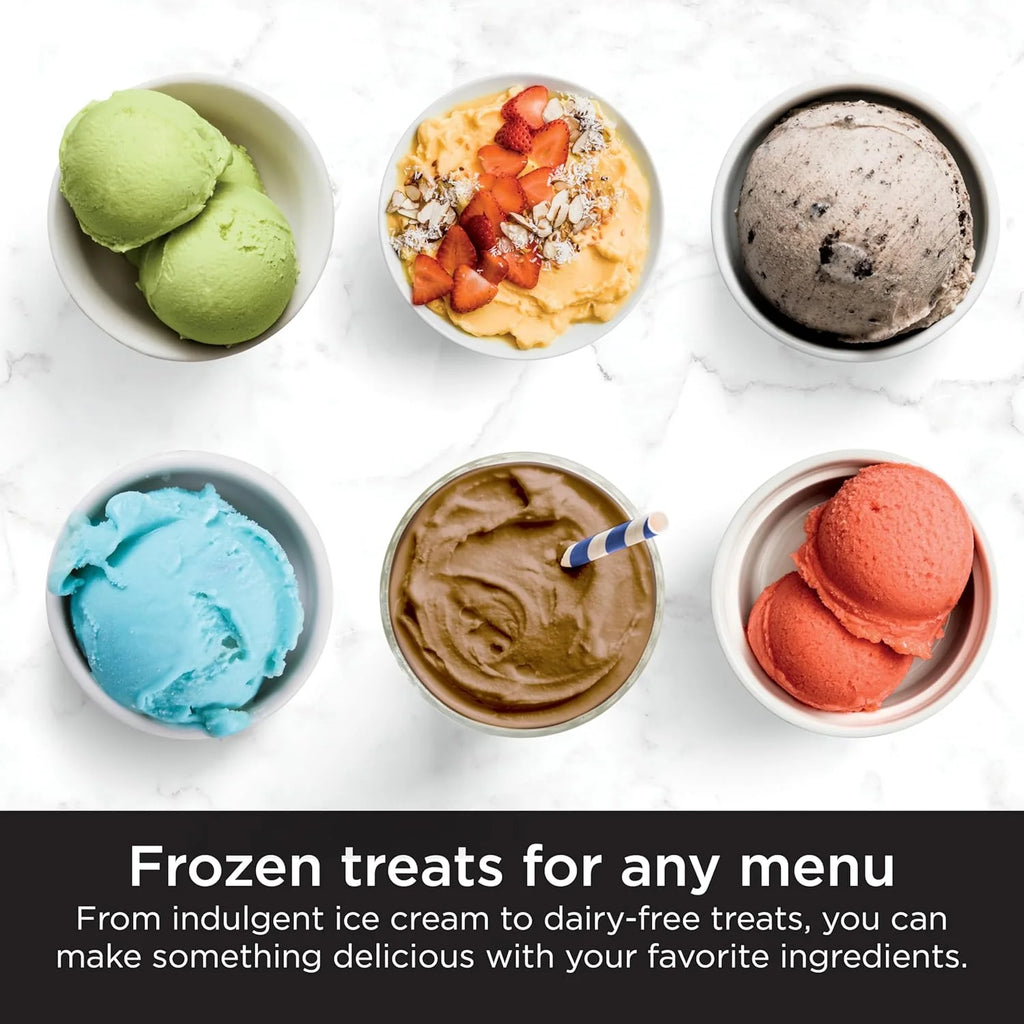 2025 NC301 CREAMi Ice Cream Maker, for Gelato, Mix-ins, Milkshakes, Sorbet, Smoothie Bowls & More, 7 One-Touch Programs, with (2) Pint Containers & Lids, Compact Size, Perfect for Kids, Silver