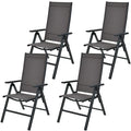 Costway 4PCS Patio Folding Dining Chairs Aluminium Adjustable Back - See details