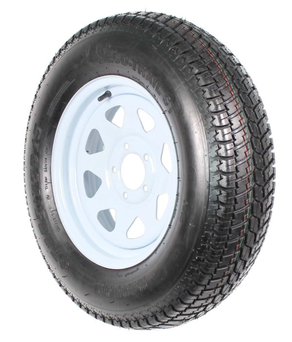 2025 2-Pack Trailer Tire On Rim ST205/75D15 205/75 D 15 in. LRC 5 Hole White Spoke
