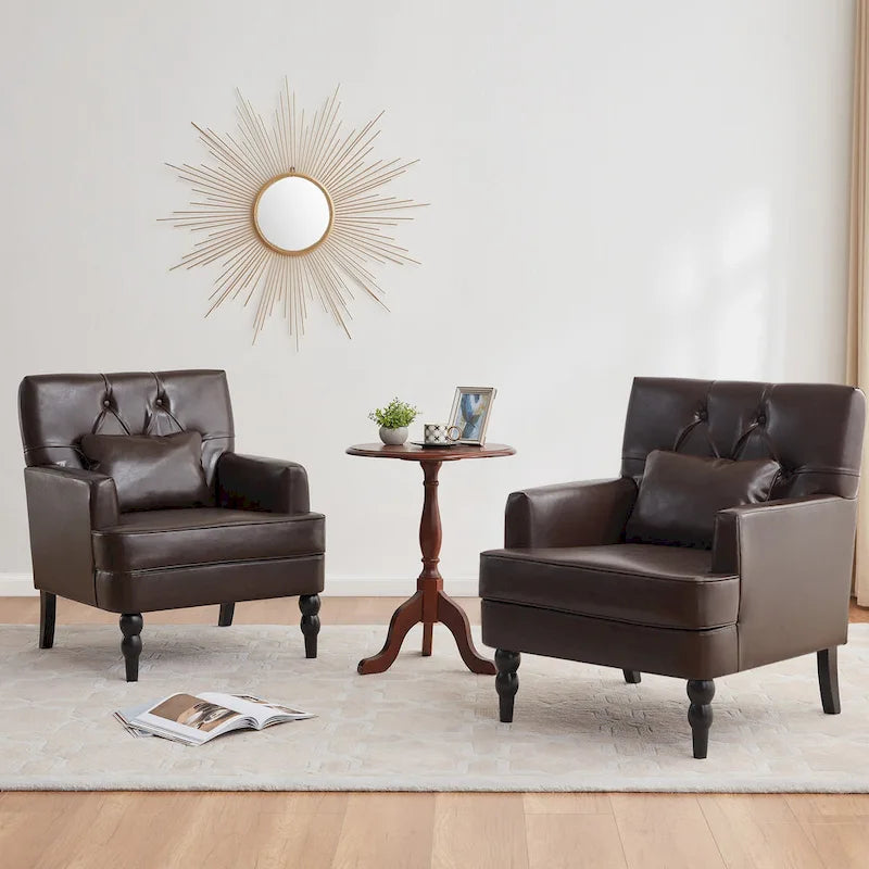 Upholstered Accent Chair with Lumbar Pillow - Single Seat