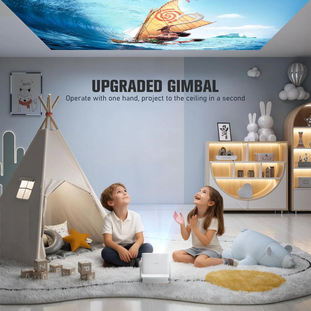【Officially-Licensed APP & 1800 ANSI】Smart Mini Projector with WiFi and Bluetooth 4K Support