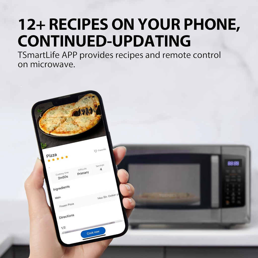 TOSHIBA 4-in-1 ML-EC42P(SS) Countertop Microwave Oven, Smart Sensor, Convection, Air Fryer Combo, Mute Function, Position Memory 13.6′′ Turntable, 1.5 Cu Ft, 1000W, Silver