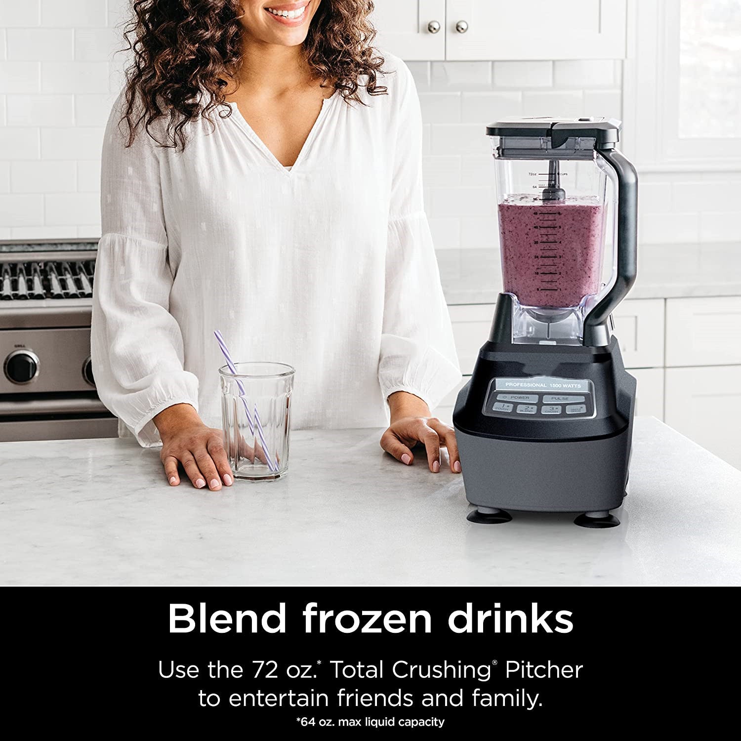 Mega Kitchen System 72 oz. Pitcher 8-Cup Food Processor 16 oz. Single Serve Cup 1500-Watt Black