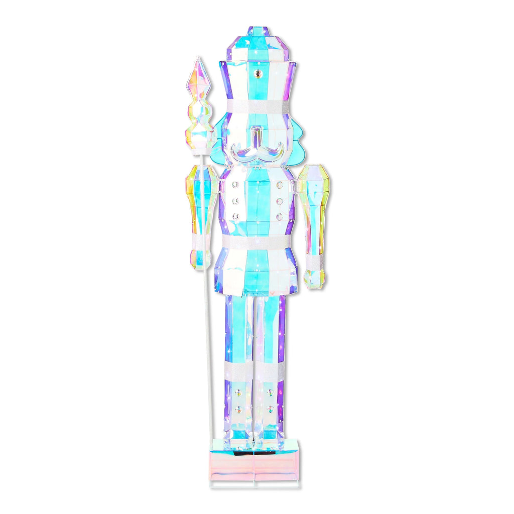 2025 Light-Up Prismatic Nutcracker Indoor/Outdoor Christmas Decoration, Iridescent, 6', by Holiday Time
